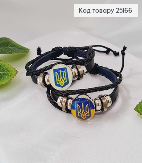 Браслет шкіряний "Герб" з регуляцією розміру 25166 фото