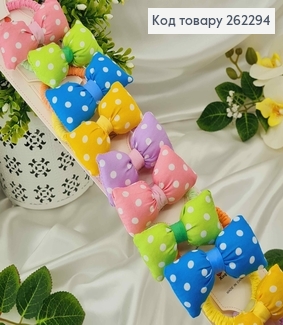 Резинки 5,5см(10шт) "Бантик в горошек" (7*3см) в ассортименте 262294 фото