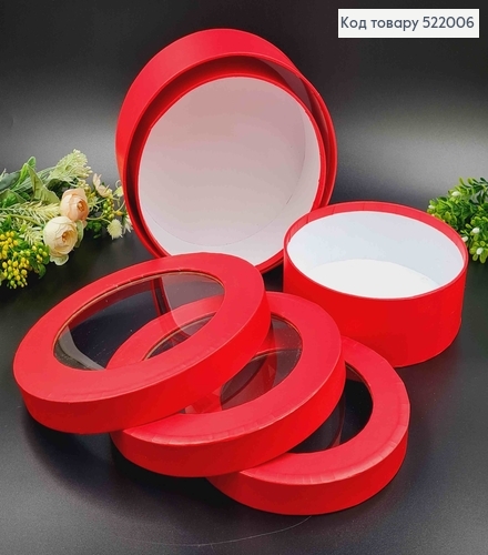 Набор Коробок 3шт, С прозрачным окошечком на крышке, Цвета в ассорт. 7*20, 6,5*18, 6*16см 522006 фото 3