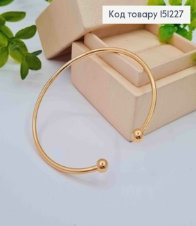 Браслет овальный с двумя шариками, длина 18см, диаметр 57мм, Xuping 18K. 151227 фото