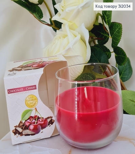 Аромасвечи стакан BISPOL Шоколад - Вишня 130 г / 24 часов, 71-104 312034 фото 1