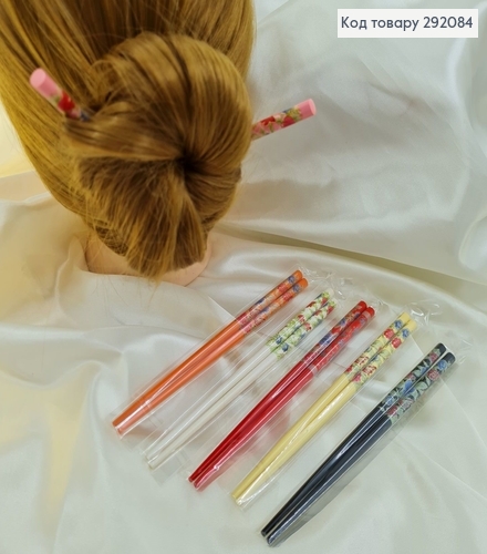 Палочки китайские в волос 2 шт с картинкой 18см 292084 фото 1