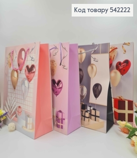 Пакет бумажный, "Шарики и подарки", в ассорт. 32*26*10см 542222 фото