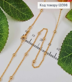 Цепочка якорное витое плетение с шариками, длина 45см, Xuping 18К 121398 фото