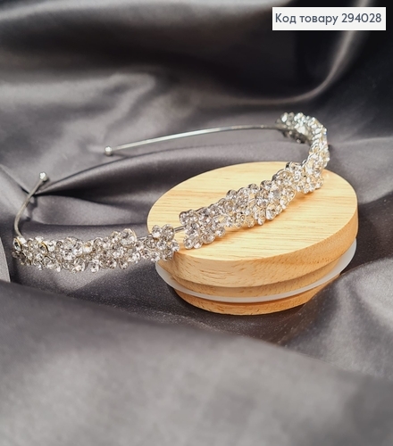 Диадема в камнях 1,2см серебряного цвета 294028 фото 2