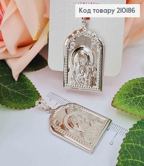 Иконка, родованная с Божией матерью и Иисусом, с тиснением, 3,5*2,5см, Xuping 18K 210186 фото