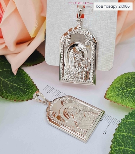 Иконка, родованная с Божией матерью и Иисусом, с тиснением, 3,5*2,5см, Xuping 18K 210186 фото 1