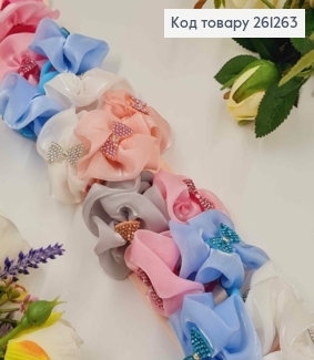 Набор детских резинок с органзой, с бантиком в каминциях, 20 шт/наб. 261263 фото