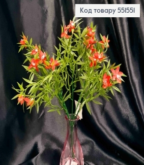 Искусственная композиция Барвинок, КРАСНОГО цвета, 5 веточек на металлическом стержне, высота 33см. 551551 фото