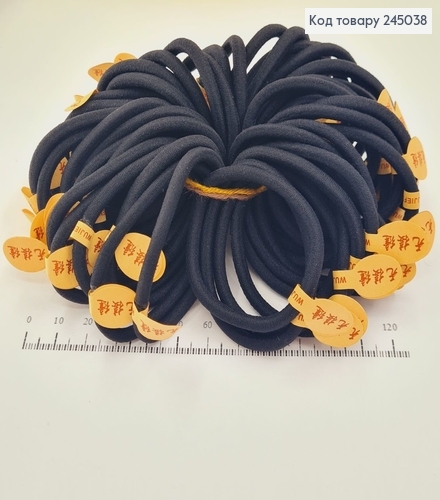 Резинка шнурок чорная Китай 50 шт/уп 245038 фото 1