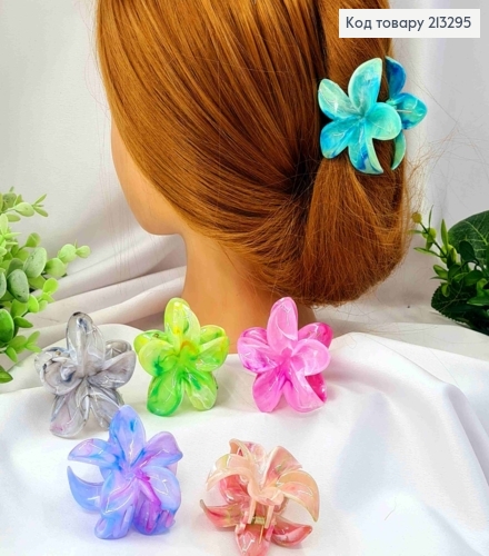 Краб пластик "Гавайский Цветок", размер 6см, Яркие цвета в ассортименте. 213295 фото 1