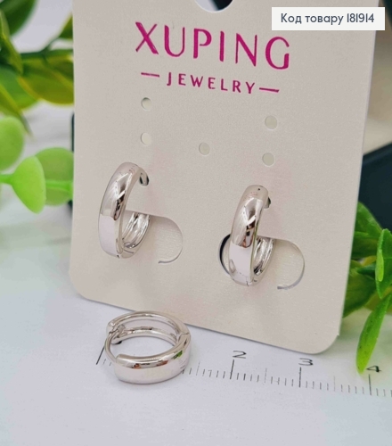 Серьги кольца Классические, ширина 3,5мм, диаметр 1,3см, XUPING 181914 фото 1