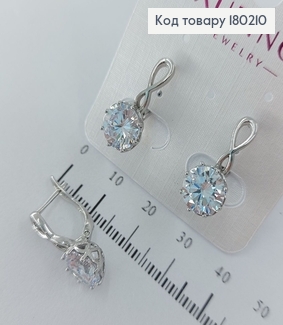 Серьги    с  большим камнем родированные   медицинское золото Xuping 180210 фото