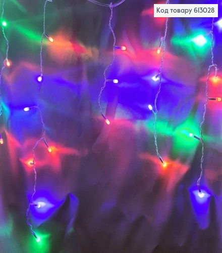 Гирлянда шторка белая проволока 5 м 150 LED цветная 613028 фото 1