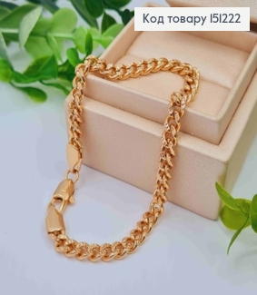 Браслет ПАНЦИРНОЕ ПЛЕТЕНИЕ с тиснением, ширина 5мм, длина 19см, Xuping 18K 151222 фото