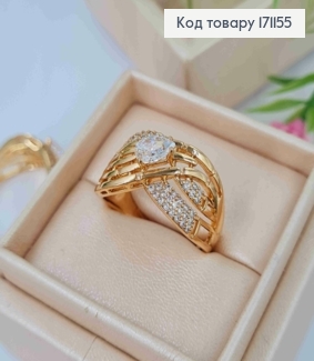 Кольцо "Изысканное" украшено Блестящими камнями, Xuping 18К 171155 фото