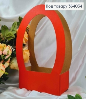 Сумочка флористическая, Красного цвета, картонная складная, 22*11,5*37см. 364034 фото