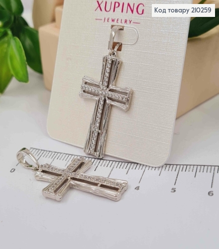 Крестик родованный с Блестящими камешками, 3*2см, Xuping 210259 фото 1