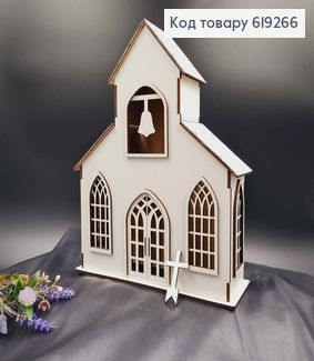 Подсвечник, деревянная белая Церковь-Колокольня, 29,5*21*6,5см, Украина 619266 фото