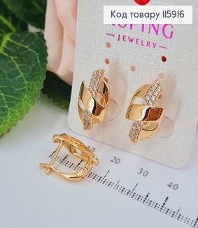 Серьги "Доллар" 2*1,2см (англ. застежка) Xuping 18K 115916 фото