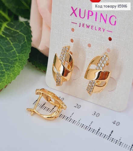 Серьги "Доллар" 2*1,2см (англ. застежка) Xuping 18K 115916 фото 1
