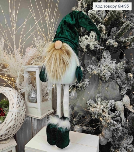 Гном "Скандинавський" в СМАРАГДОВІЙ шапці, 82см, ручна робота, Україна 614195 фото 1