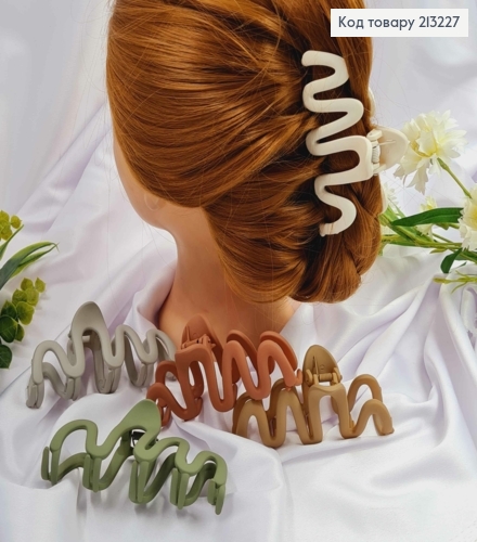 Краб пластик, матовый, Волны, пастельных цветов в ассортименте, 10,5см. 213227 фото 1