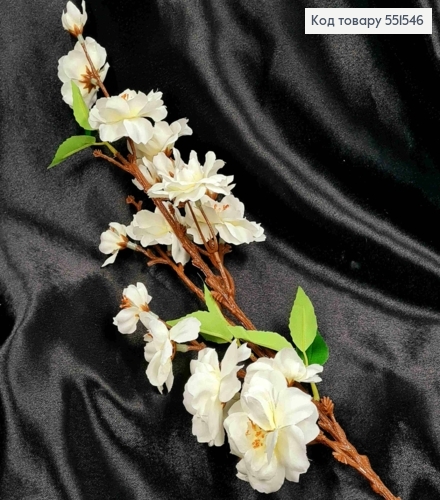 Искусственная веточка Яблоневый Цвет, БЕЛОГО цвета на металлическом стержне, высота 62см. 551546 фото 1