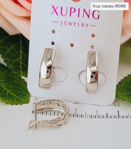 Сережки родированые Пластинка (англ.застежка), 1,5*0,5см,  Xuping 180816 фото 1