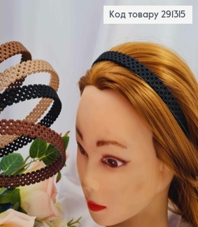 Обруч пластиковый 1,5см, с узором Цветочки, темные цвета в ассортименте 291315 фото