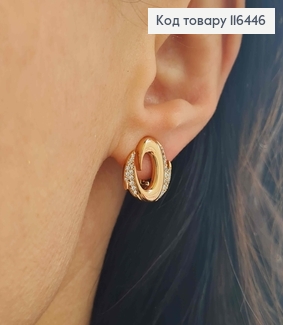 Серьги "Сара" с камешками, 1,5см, англ. зам. Xuping 18К 116446 фото