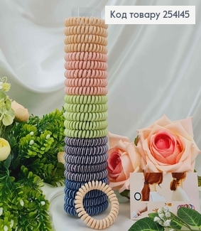 Резинка пружинка полосата, 5,5см, глянцева, кольори в асорт. 254145 фото