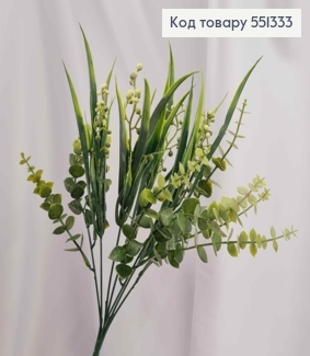Искусственная композиция Эвкалипт с кремовыми почками, высота 41см. 551333 фото