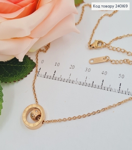 Цепочка (40+5см) з рухливим кулоном Stainless Still 240169 фото 1