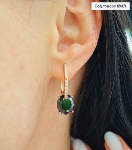 Серьги с черным камнем, 2,5см, англ. застежка, XUPING 18K 118471 фото 4