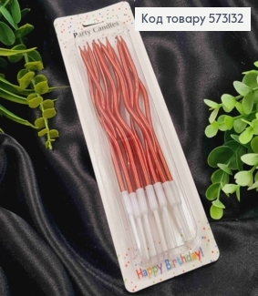 Свечи для торта, витые, ВИШНЕВЫЕ Металлик, 12шт/уп. 11,5+4см, Украина 573132 фото