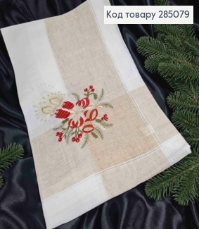 Скатерть -салфетка "Лен" с рисунком "Колокольчики.Свечи", размер 85*85см 285079 фото