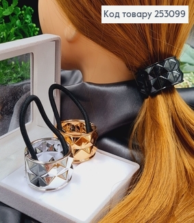 Резинка для высокого хвоста с зажымом в асорт. (золото/серебло/черный) 253099 фото