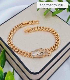 Браслет "Голова Змеи" украшен Блестящими камешками, дл. 18+2см, Xuping 18K 151116 фото