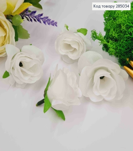 Искусственное приложение Роза БЕЛОГО цвета, 4,5*3,5см 285034 фото 1