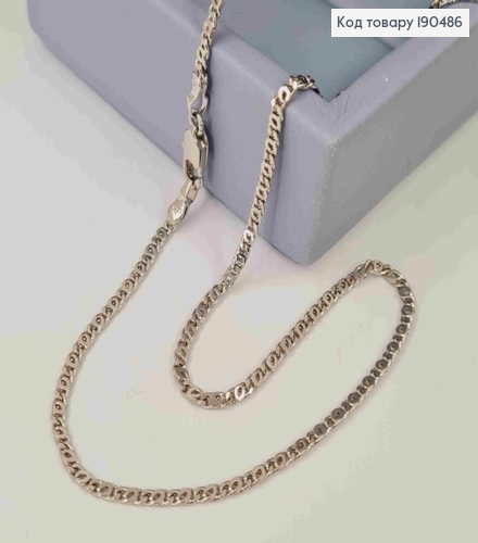 Цепочка родованная переплет Кофейное зернышко, ширина 2мм, длина 45см, Xuping 190486 фото 1