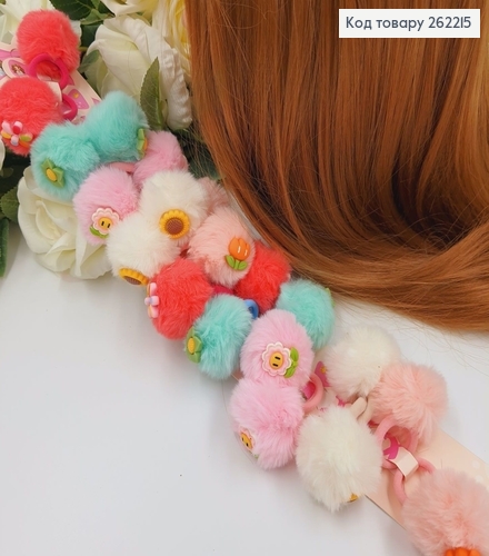Резинки детские Пушок с цветком 20шт/уп 262215 фото 1