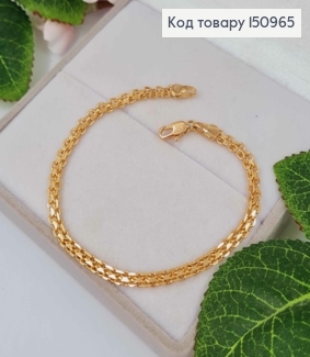 Браслет плетение бисмарк 19см, Xuping 18K. 150965 фото