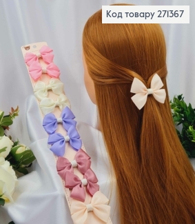 Набор детских заколок (10шт) БАНТИК репс 2,5см, размер 7*5,5см, цвета в ассорт. 271367 фото