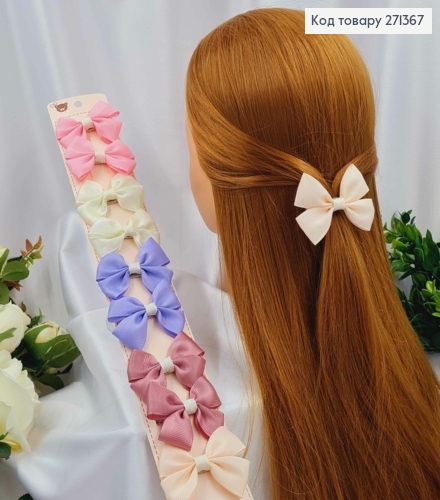 Набор детских заколок (10шт) БАНТИК репс 2,5см, размер 7*5,5см, цвета в ассорт. 271367 фото 1