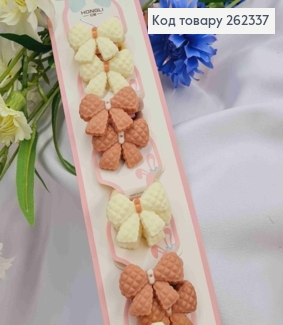 Набор резинок бежевых (20шт) БАНТИК, размер 3,5*2см, резинка 3см, цвета в ассорт. 262337 фото