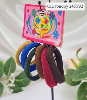 Набор резинок 5см, микрофибра в темных тонах. 6шт/наб. 245092 фото