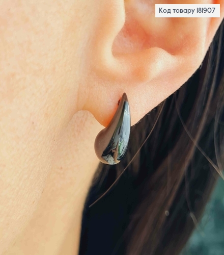 Сережки гвіздки чернені "Краплинка", розміром 1,5см, Xuping 181907 фото 1