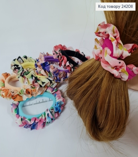 Резинка жатка цветы в асс. 242011 фото 1