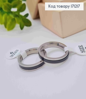 Кольцо родованное с подвижной вставкой из керамики, Xuping 171217 фото